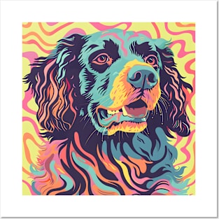 70s Curly-coated Retriever Vibes: Pastel Pup Parade Posters and Art